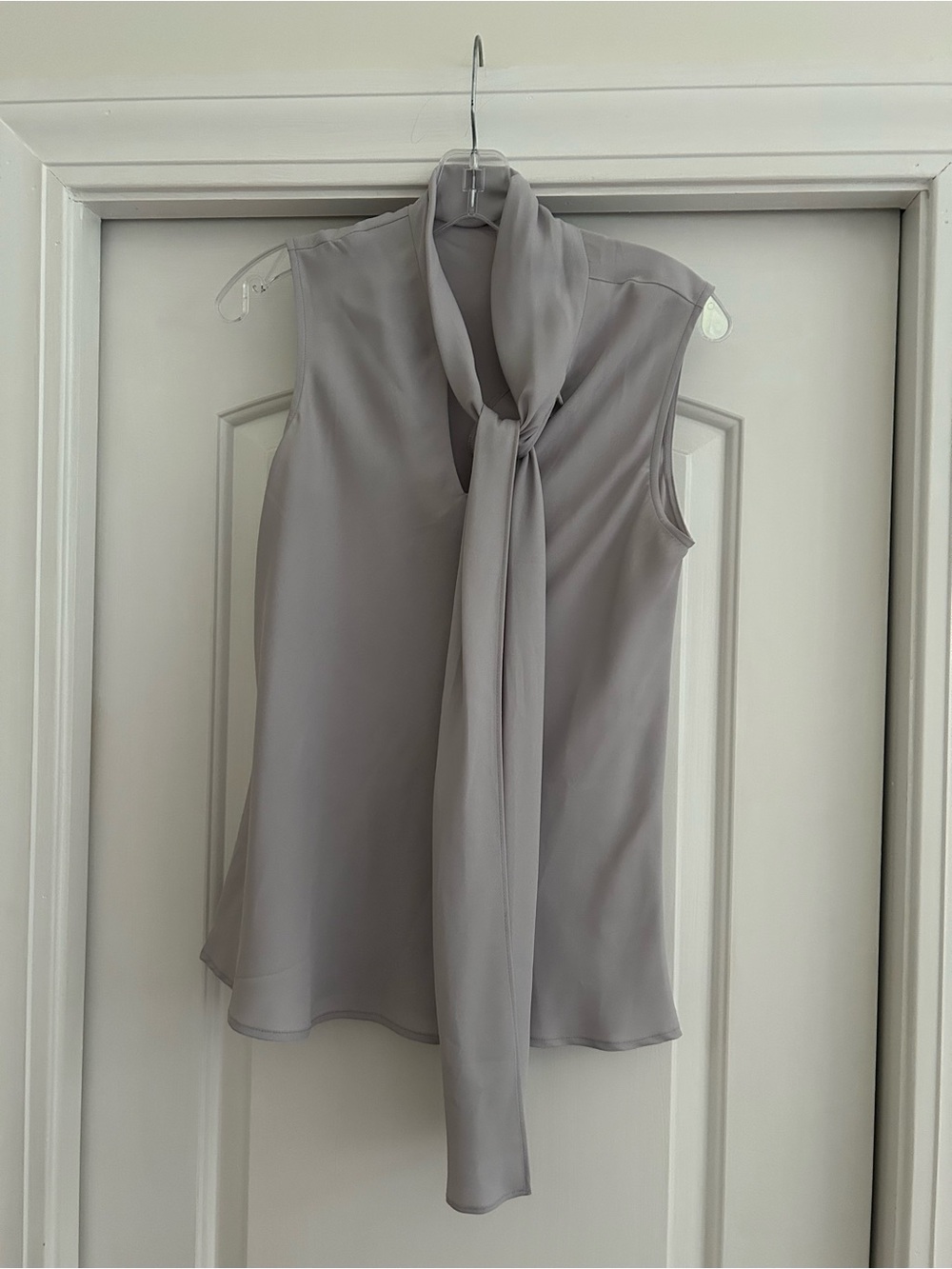 Anne Klein Sleeveless Tie-Neck Camisole - Soft Dove Gray
